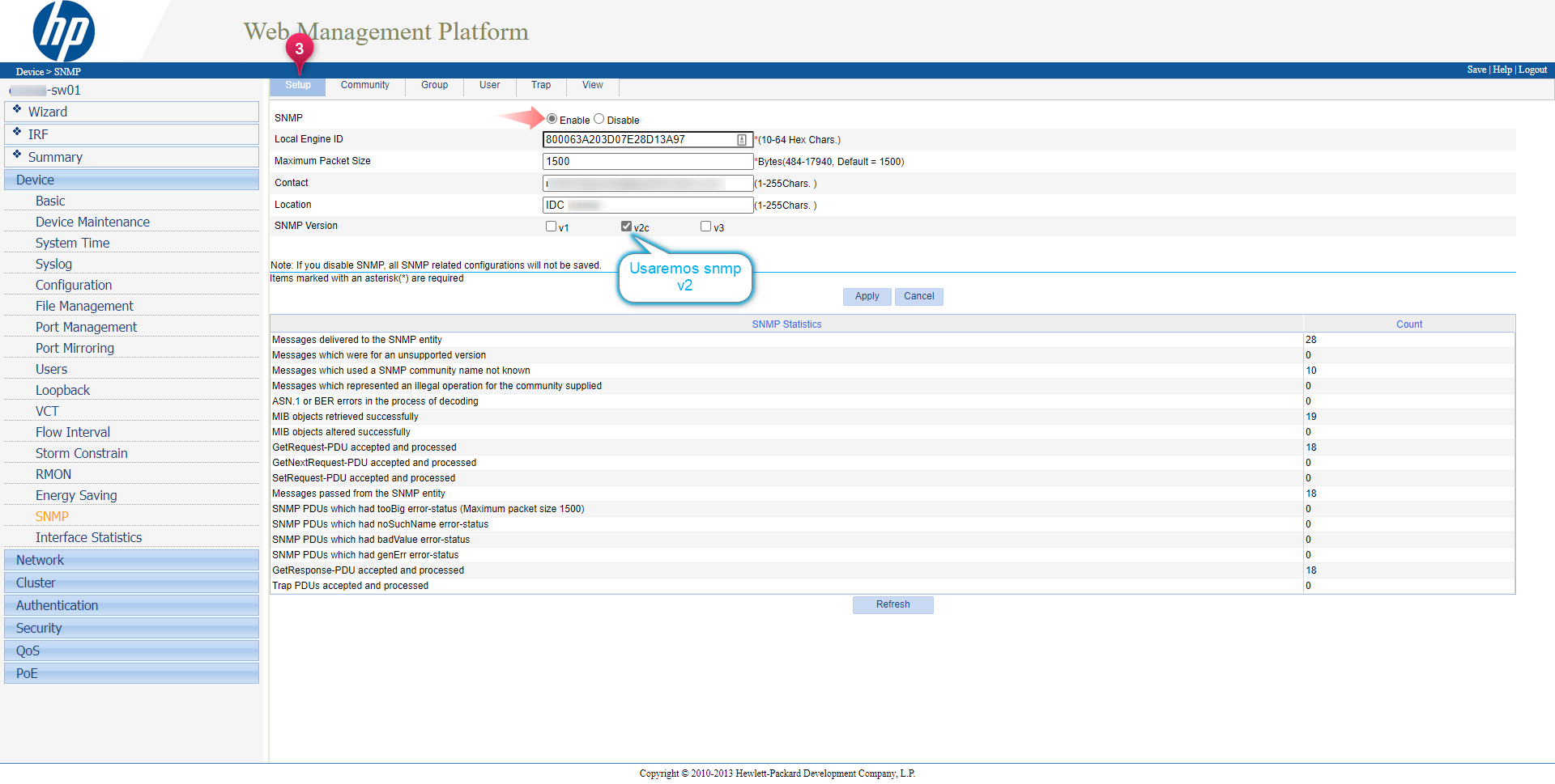 Zabbix SNMP en switch HP Las notas de Martin Figueredo